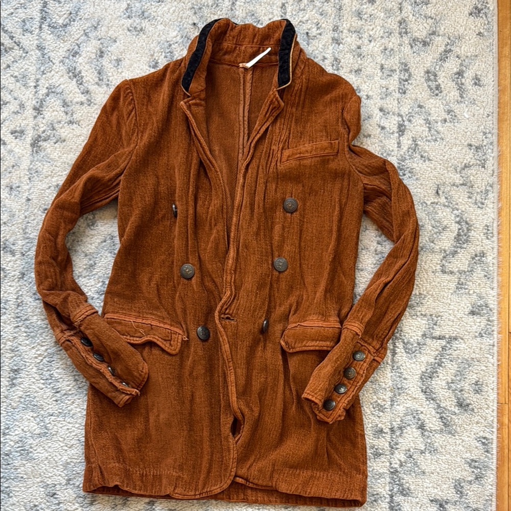 Women's Brown Double-Breasted Jacket